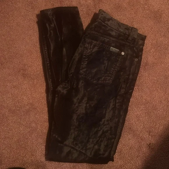 7 for all mankind black velvet skinny jeans - Picture 1 of 5